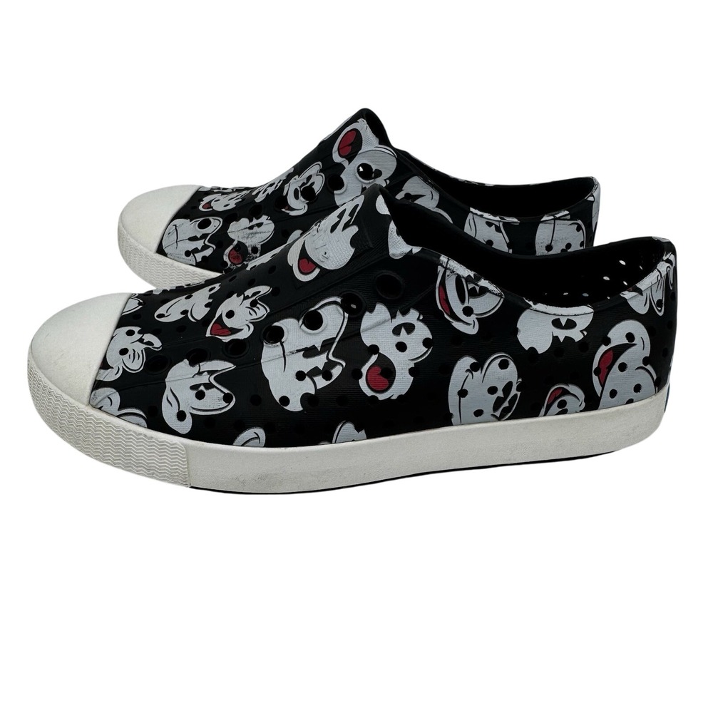 Native Shoes Mickey‎ Mouse Print Water Shoes Slip On Womens Size 6 Black